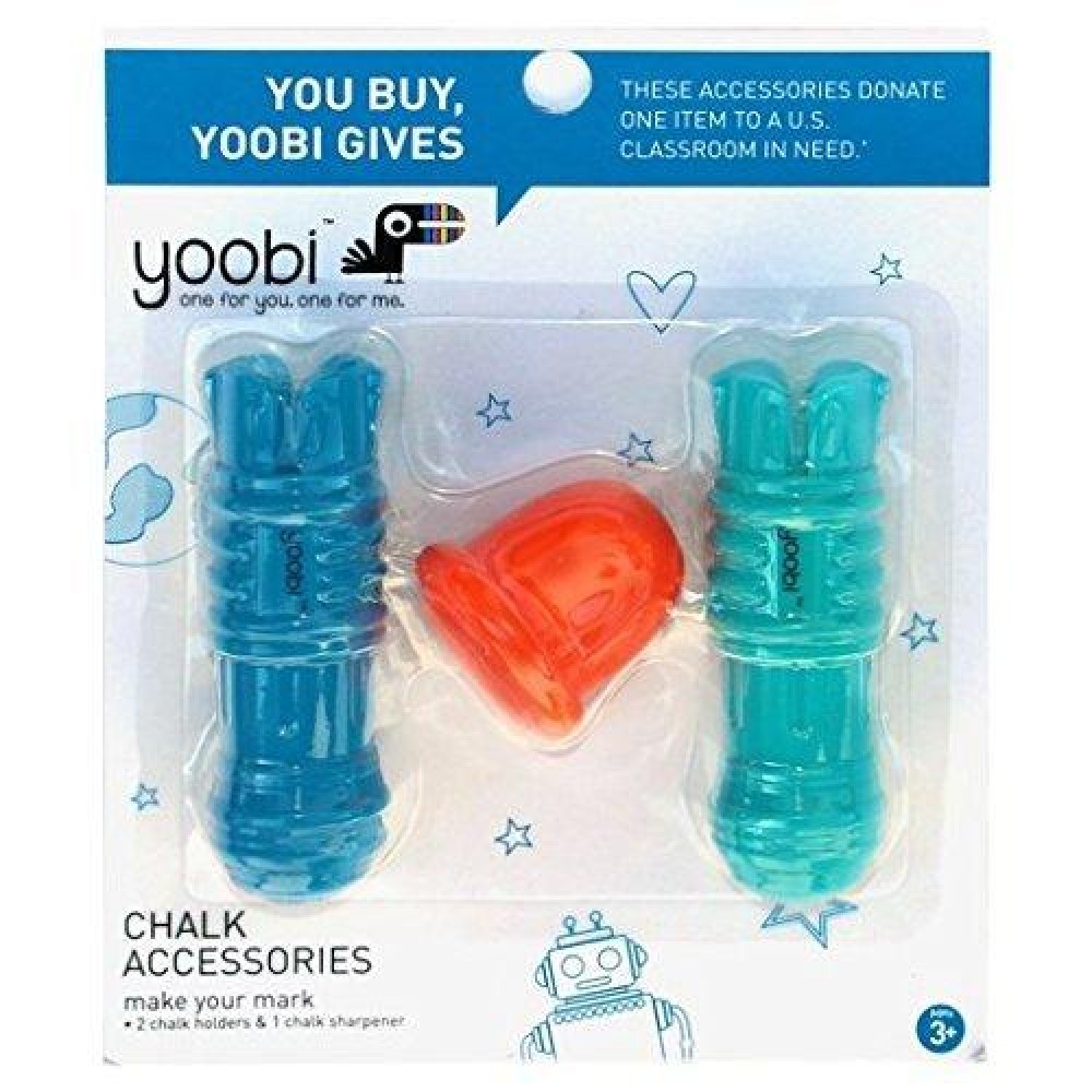 Yoobi Chalk Accessory Pack 2 Holders 1 Sharpener Multicolor