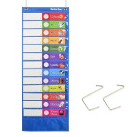 Daily Schedule Pocket Chart Class Schedule With 26 Cards 131 Pockets 13 Colored 13 Blank Doublesided Reusable Cards Easy