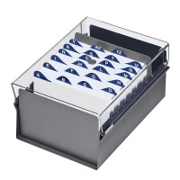 Acrimet 4 X 6 Card File Holder Organizer Metal Base Heavy Duty Az Index Cards And Divider Included Gray Color With Clear Crys