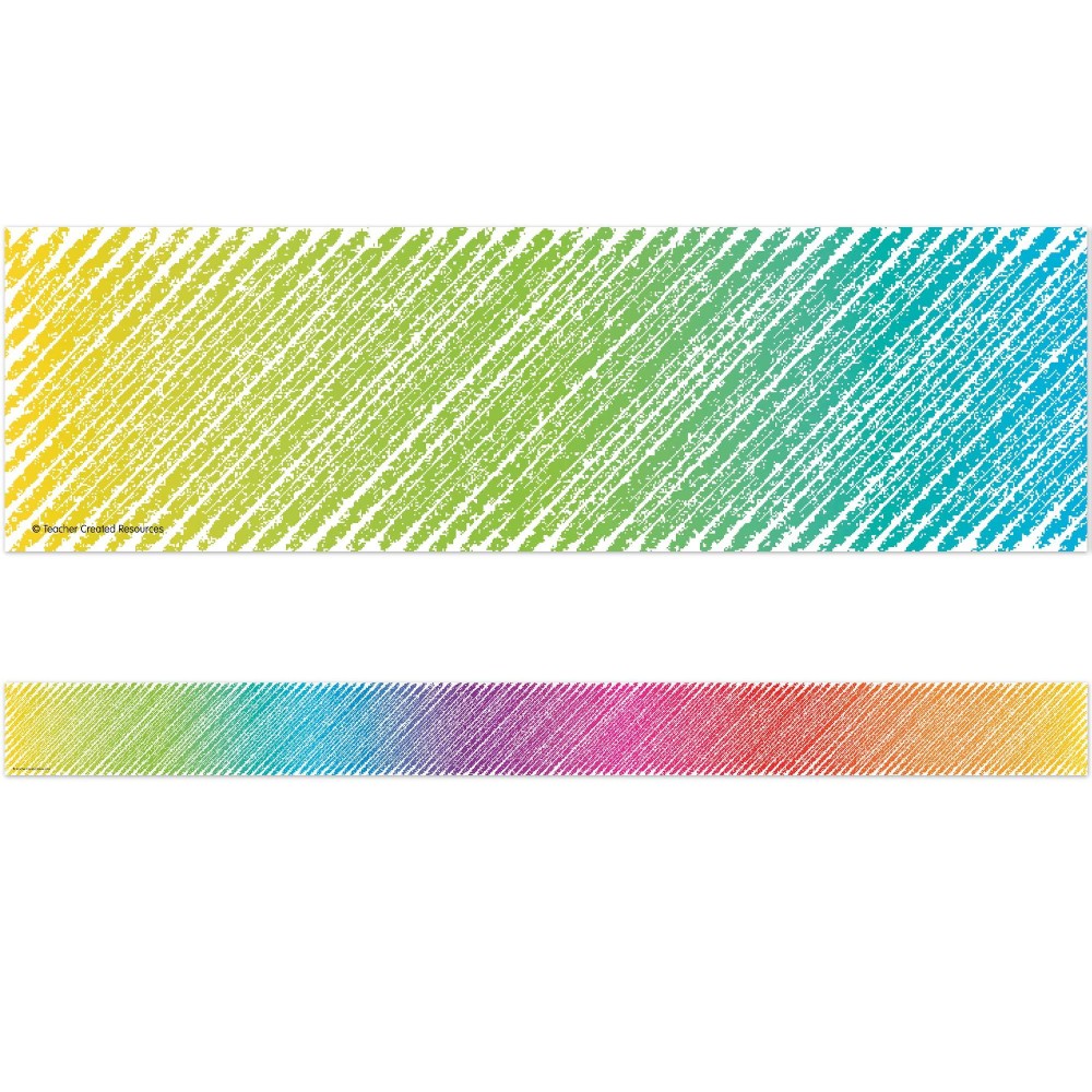 Teacher Created Resources Colorful Scribble Straight Border Trim 013 H X 375 L X 35 W