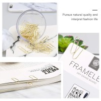 Multibey Gold Paper Clips In Elegant Magnetic Marble White Clip Holder 28Mm 100 Clips Per Box