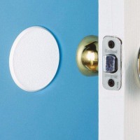 Wideskall White Round Door Knob Wall Shield Self Adhesive Protector 3 Inch Standard Size 1000 Count