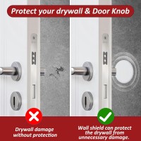 Wideskall White Round Door Knob Wall Shield Self Adhesive Protector 3 Inch Standard Size 1000 Count