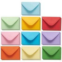 100 Count Assorted Color Gift Card Envelopes Small Envelope With Gummed Seal Mini Cash Envelopes For Business Cards Saving Mo