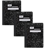 Mead Composition Notebooks 3 Pack College Ruled Paper 934 X 712 100 Sheets Per Comp Book Black Marble 38111