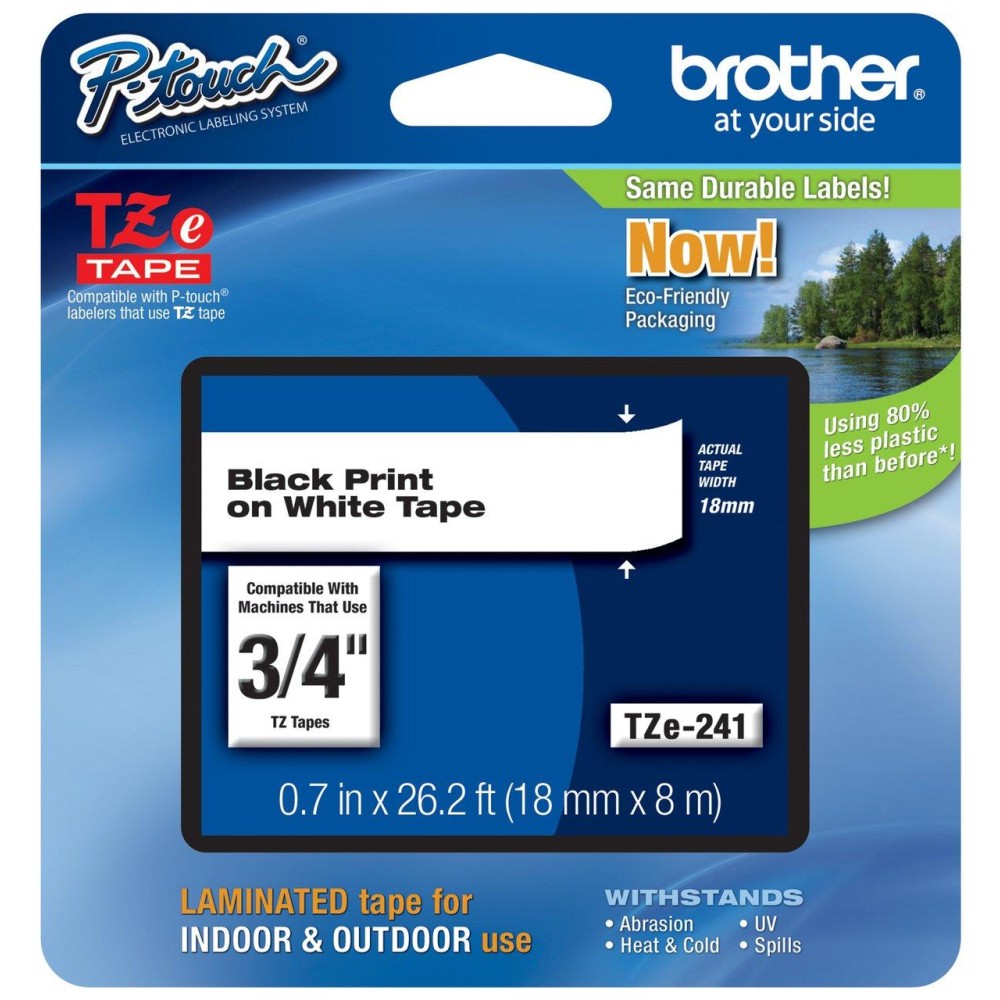 Genuine Brother 34 18Mm Black On White Tze Ptouch Tape For Brother Pte300 Pte300 Label Maker With Free Tze Tape Guide In