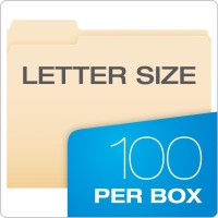 Pendaflex File Folders Letter Size 812 X 11 Classic Manila 13Cut Tabs In Left Right Center Positions 100 Per Box