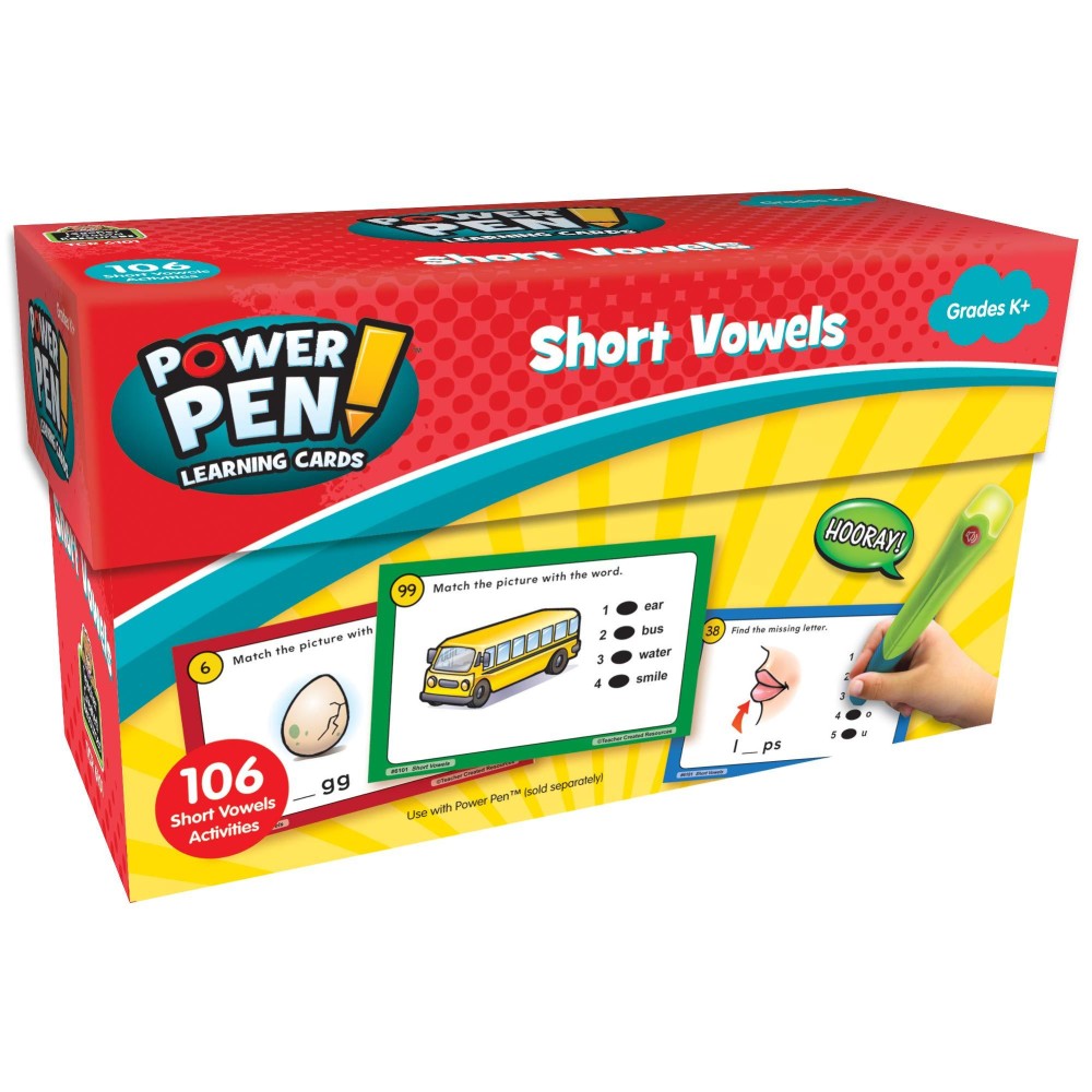 Teacher Created Resources Power Pen Learning Cards Short Vowels Model 6101