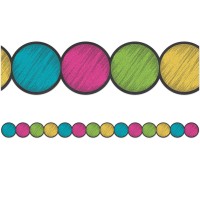 Teacher Created Resources 3498 Chalkboard Brights Circles Diecut Border Trim