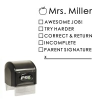 Teacher Stamp School Checklist Personalized Custom Stamper For Classwork Homework Incomplete Work Parent Signature Self Ink