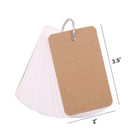 Koogel Index Cards 300 Pieces 22 X 35 Inches Flash Cards White Study Cards Note Cards Kraft Paper Cards Study Supplies With Bi