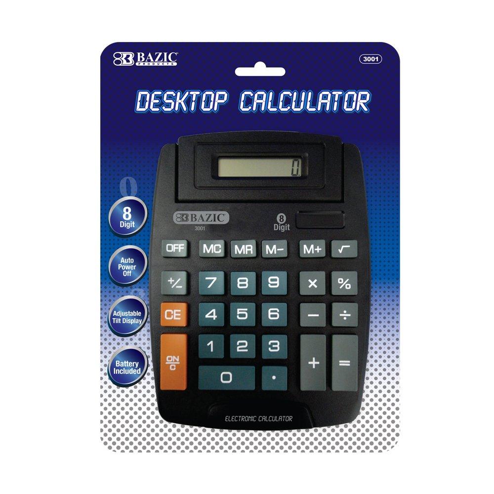 Bazic 8Digit Large Desktop Calculator W Adjustable Display Teaching Material 300112