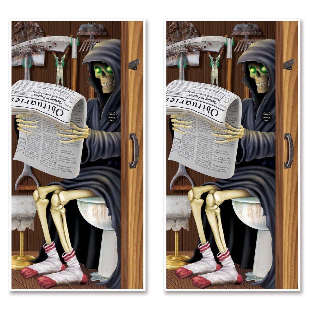 Beistle Grim Reaper Restroom Door Cover Pack Of 2