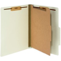 10 Letter Size Gray Green Classification Folders 1 Divider 2 Inch Tyvek Expansions Durable 2 Prongs Designed To Organize Sta