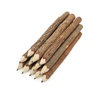 Bsiri Pencil Wood Graphite Wooden Tree Rustic Twig Pencils Birch Of 12 Camping Lumberjack Decorations Party Supplies Novelty Gif