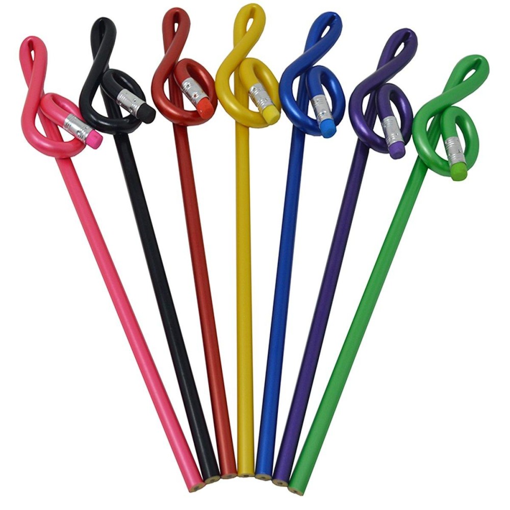 Music Pencils Musical Notes Pens Music Treble Clef Bent Pencil G Clef Pencil Treble 7Pack