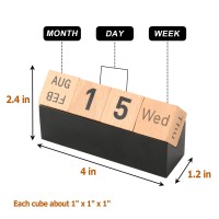 Cosmos Desk Calendar Perpetual Date Desk Calendar Blocks Month Date Weekday Display Calendar Wooden Cubes For Home Office Teache