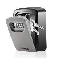 Oria Key Storage Lock Box Key Lock Box For Outside 4 Digit Combination Lock Box For House Keys Wall Mounted Lock Box Key Hide