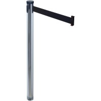 Tatco AdjustaTape Stanchion Post Chrome Plated 10 ft Post Black Tape Chrome 2 Box