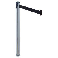 Tatco AdjustaTape Stanchion Post Chrome Plated 10 ft Post Black Tape Chrome 2 Box