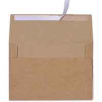 Azaza 100 Pack A7 Brown Kraft Paper Invitation 5 X 7 Envelopes Quick Self Seal For 5X7 Cards Perfect For Weddings Invitation