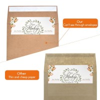 Azaza 100 Pack A7 Brown Kraft Paper Invitation 5 X 7 Envelopes Quick Self Seal For 5X7 Cards Perfect For Weddings Invitation