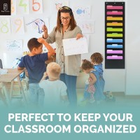 Black Pocket Chart For Classroom 10 Pocket Storage Rainbow Pocket Charts 2 Over Door Hangers Included Hanging Wall File Org