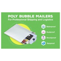 Sales4Less 2 Poly Bubble Mailers 85X12 Inches Padded Envelope Mailer Waterproof Pack Of 25 White