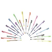 Yoobi Gel Pens 24Pack Pastel Metallic Neon And Glitter Shades Fun Styles With Carrying Case 10Mm Medium Tip Multicol