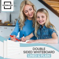 Scribbledo 10 Pack Double Sided Whiteboards Lined Dry Erase Board For Kids Ruled Writing Board Handwriting Practice For Kids Sma