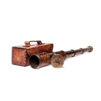 Rii Antique Decor Spyglass Pirate Telescope With Leather Case Handheld Telescope For Adventure Enthusiasts Monocular Nautical