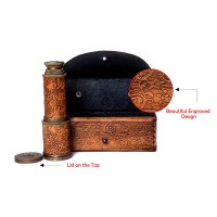 Rii Antique Decor Spyglass Pirate Telescope With Leather Case Handheld Telescope For Adventure Enthusiasts Monocular Nautical