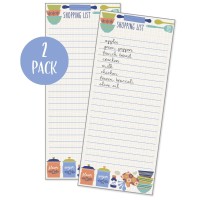 Set Of 2- Kitchen Design List Pad  Fridge Pad  Notepad  Shopping List With Attachable Magnet