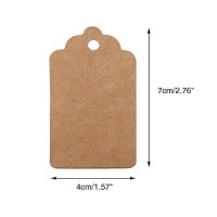 G2Plus 100Pcs Kraft Paper Gift Tags With String 28 16 Blank Gift Tags Marking Price Tags Writable Hanging Label Presen