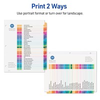 Avery 131 Tab Dividers For 3 Ring Binders Customizable Table Of Contents Multicolor Tabs 3 Sets 44129