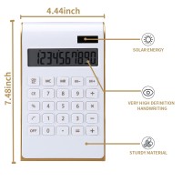 Artyea Calculator Slim Elegant Design Officehome Electronics Dual Powered Desktop Financial Calculator Solar Power 10 Digi