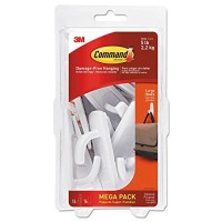 3M Command 17003Mpes General Purpose Hooks Large 5Lb Cap White 14 Hooks 16 StripsPack