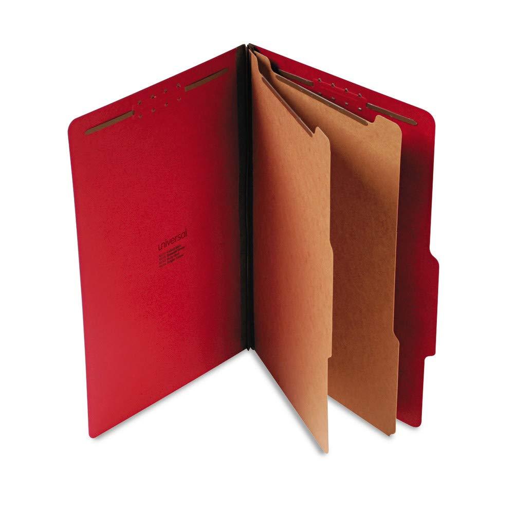 Universal Unv10313 Sixsection Pressboard Classification Folders Legal Ruby Red 10Box