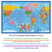 Classic United States Usa And World Desk Map 2Sided Print 2Sided Sealed Lamination Small Poster Size 115 X 175 Inches 1