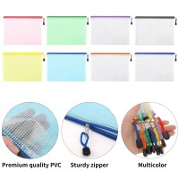 Eoout 16Pcs Mesh Zipper Pouch Puzzles Board Game Storage Bags For Organizing Waterproof Zip File Bags Letter Size A4 Size