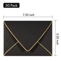 A7 Black Envelopes 5 X 7 50Pack For 5X7 Cards Self Seal Perfect For Weddings Invitations Photos Graduation Baby Shower