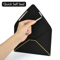 A7 Black Envelopes 5 X 7 50Pack For 5X7 Cards Self Seal Perfect For Weddings Invitations Photos Graduation Baby Shower