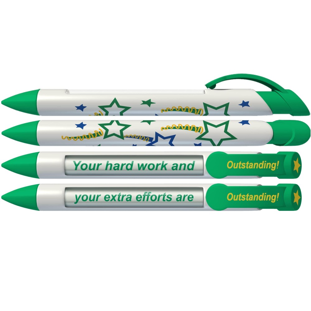 Greeting Pen Rotating Message Teacher Pen 1 Teacher Green 6 Pack 36401