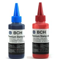 Blue And Red Combo Stamp Ink Refill By Bch Premium Grade 25 Oz 75 Ml Ink Per Bottle