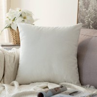 Miulee Velvet Soft Soild Decorative Square Throw Pillow Cover Cushion Case For Sofa Bedroom Car 18 X 18 Inch 45 X 45 Cm Pure Whi