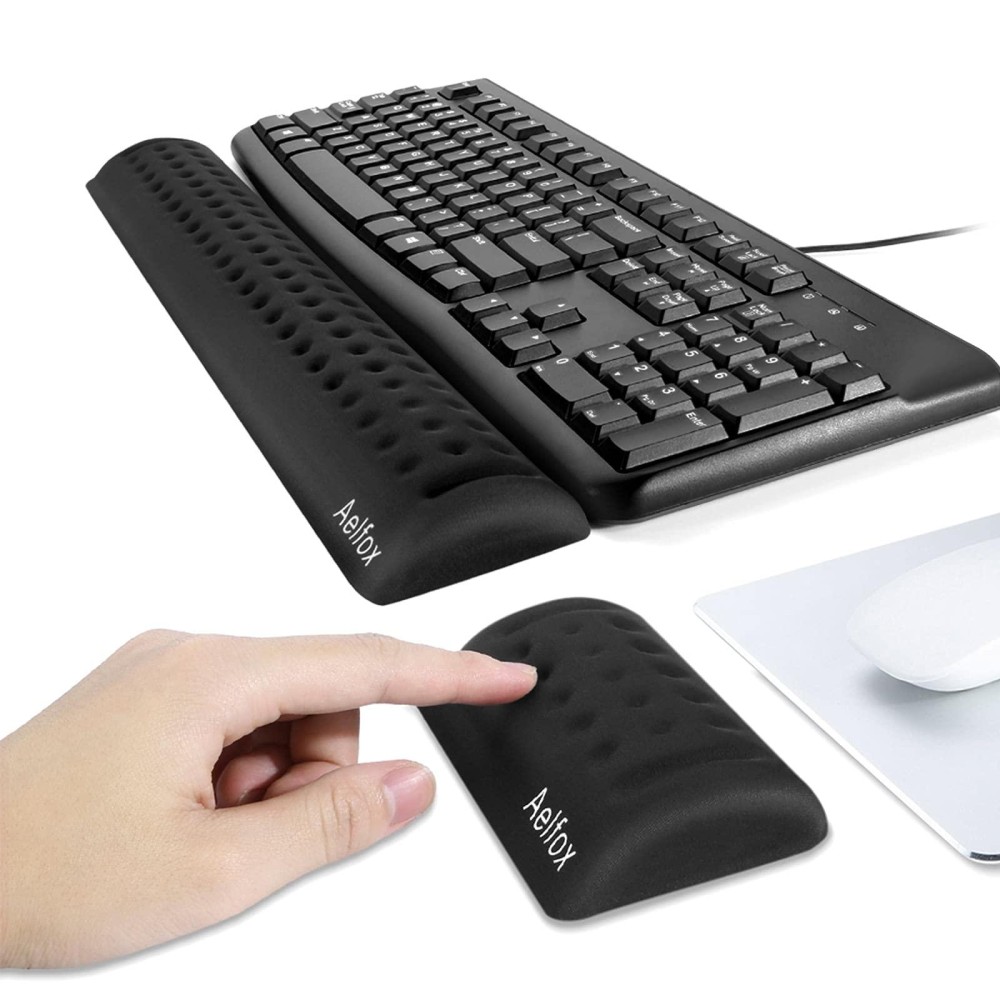 Aelfox Memory Foam Keyboard Wrist Restmouse Wrist Rest Ergonomic Design Wrist Pad For Computer Keyboard Laptop Wrist Support