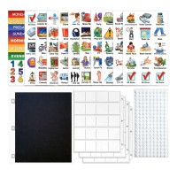 Schkidules Vkit Portable Binderready Visual Schedule For Kids W85X11 Backboard 150 Laminated Icons Plus 21 Headings