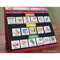 Schkidules Vkit Portable Binderready Visual Schedule For Kids W85X11 Backboard 150 Laminated Icons Plus 21 Headings