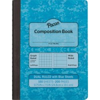 Pacon Dual Ruled Composition Book Blue 14 Grid 38 Wide Ruled 93 4 X 712 100 Sheets