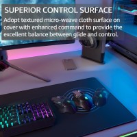 Ktrio Large Gaming Mouse Pad With Superior Micro-Weave Cloth  Extended Desk Mousepad With Stitched Edges  Non-Slip Base  Water Resist Keyboard Pad For Gamer  Office & Home  31.5 X 11.8 In  Black